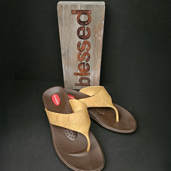 Okabashi Women's Flip Flops Made in USA Size L (9.5-10.5) - Picture 1 of 11